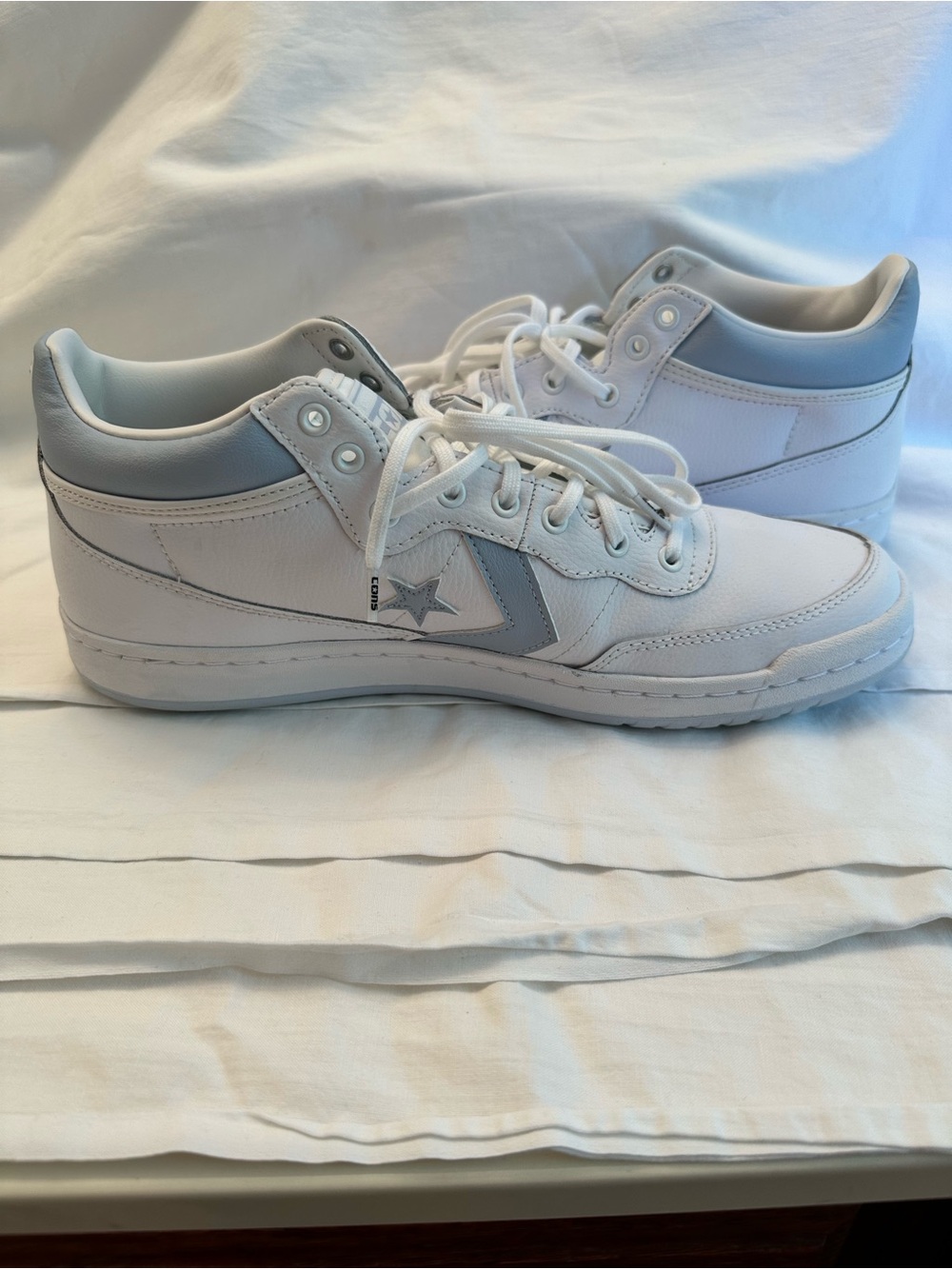 Converse Fastbreak Pro Leather Sneakers Men's 10.5 White Grey Retro Sporty